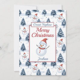 Underbar Nephew God jul Snögubbe-lägenhet Julkort