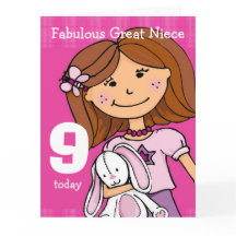 Underbar Niece Girl's nionde födelseattest rosa