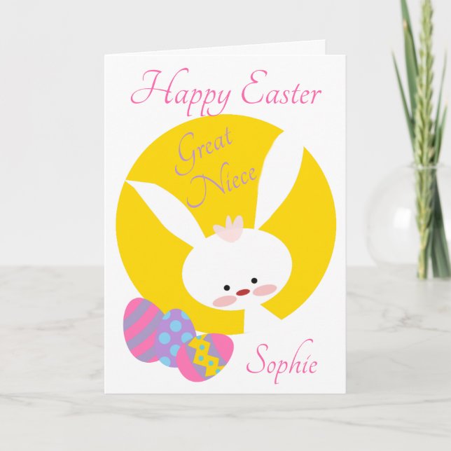 Underbar Niece Glad påsk Gult Kort (Framsida)