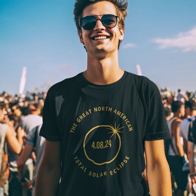 Underbar nordamerikansk total solenergi 04.08.24 t shirt (Upper and lower text is editable, replace with other words if required)