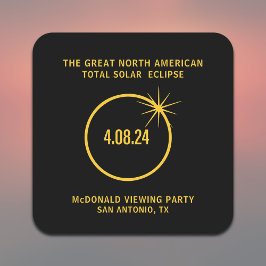 Underbar nordamerikansk total solenergi 04.08.24 underlägg papper kvadrat