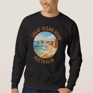 Underbar Ocean Road Australia Distress Circle Retr Lång Ärmad Tröja