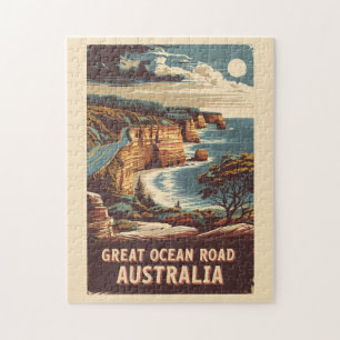 Underbar Ocean Road Australia Illustration Travel Pussel