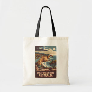 Underbar Ocean Road Australia Illustration Travel Tygkasse