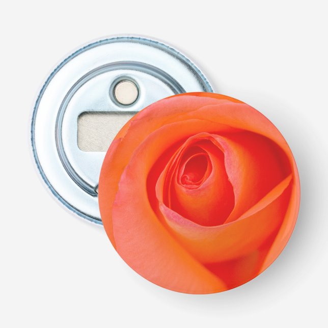 Underbar Orange Ros Knopp Flasköppnare (Framsidan)