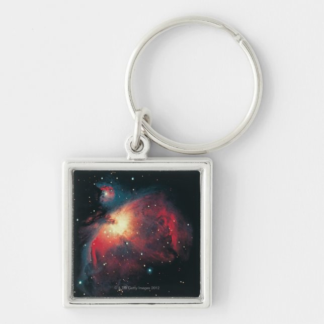 Underbar Orion Nebula Fyrkantig Silverfärgad Nyckelring (Framsidan)