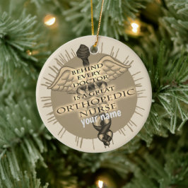 Underbar ortopedisk sjuksköterska julgransprydnad keramik