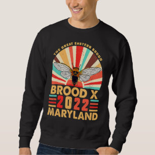 Underbar Östra Brood X 2022 Cicada Insekt Maryland Lång Ärmad Tröja