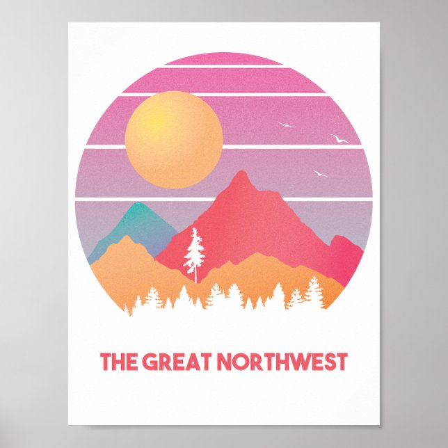 Underbar Pacific Northwest Minimal Art Poster (Framsidan)