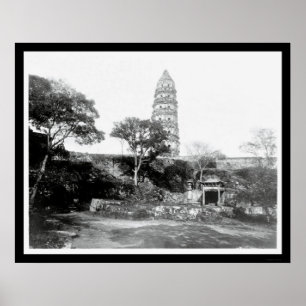 Underbar Pagoda i Soochow, China 1898 Poster