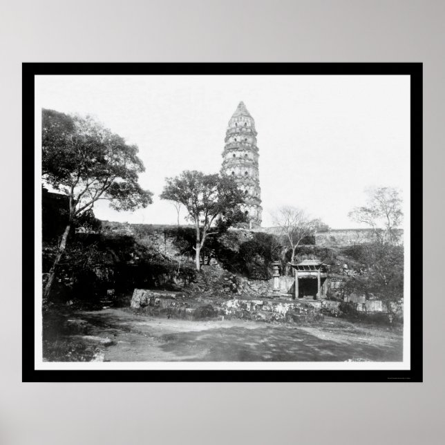 Underbar Pagoda i Soochow, China 1898 Poster (Framsidan)