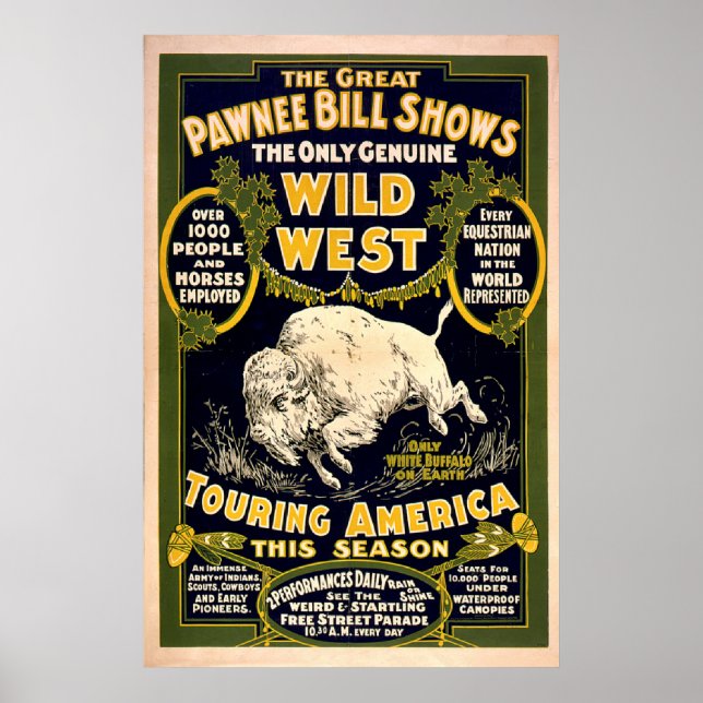 Underbar Pawnee Bill1903 - Vintagens Vilda western Poster (Framsidan)