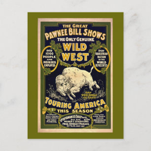 Underbar Pawnee Bill 1903 - Vintage Vilda western Vykort