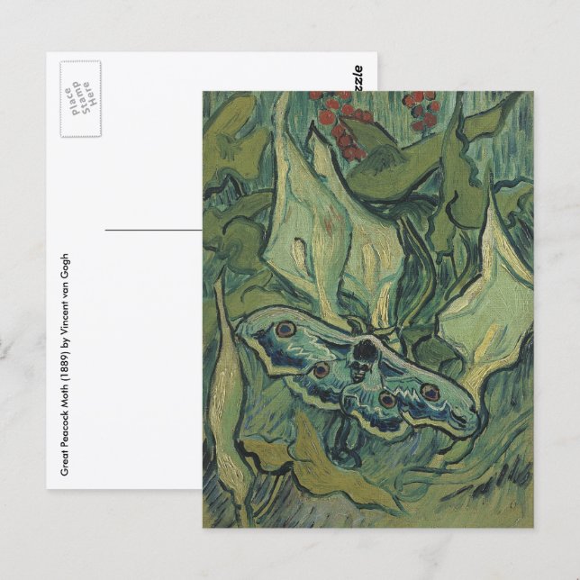 Underbar Peacock Moth av Vincent van Gogh Vykort (Fram/baksida)