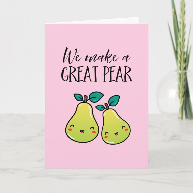 Underbar Pear Cute Fruit Pun Funny Valentindag Helgkort (Framsida)