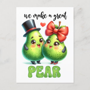 Underbar Pear Punny Funny Valentine Vykort