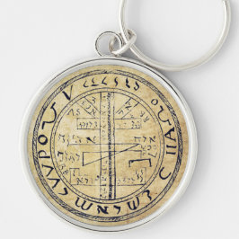 Underbar Pentacle-nyckelkedja Rund Silverfärgad Nyckelring