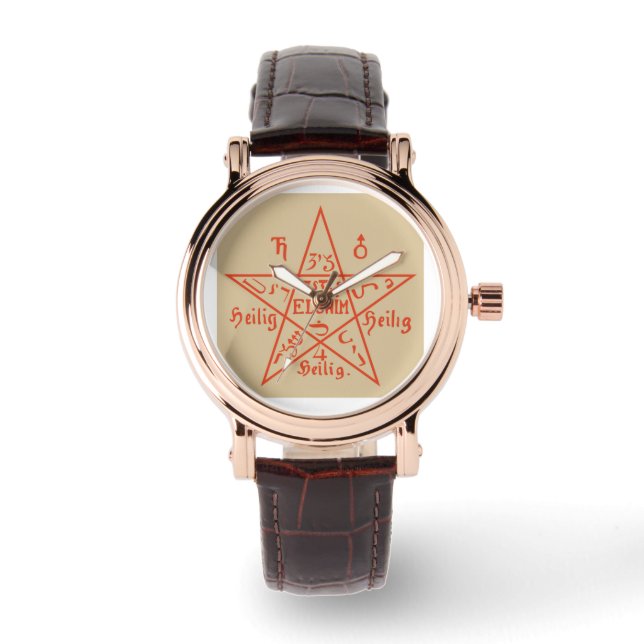 Underbar Pentagram av Moses Seal Women's Watch Armbandsur (Framsida)