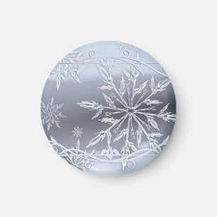 Underbar Perfekt Jul Silver SNowflake Magnet