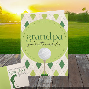 Underbar Personlig Argyle Golf Folding Present Kort