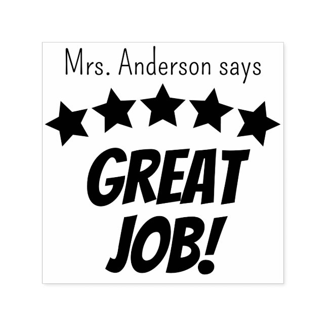 Underbar Personlig för jobbstjärnans lärare Självfärgande Stämpel (Design)