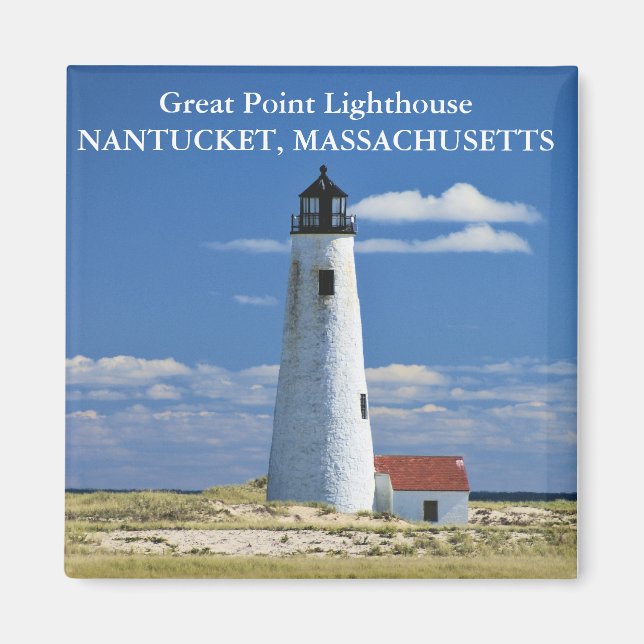 Underbar Point fyr, Nantucket MORSA Magnet (Framsidan)