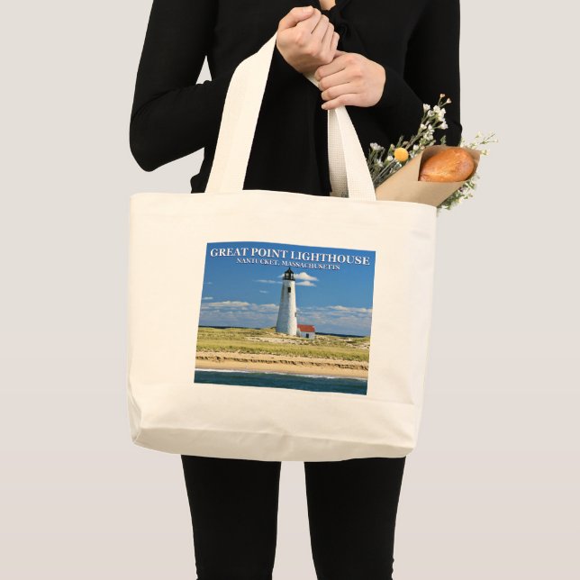Underbar Point fyr Nantucket MORSA Tote Bag Jumbo Tygkasse (Framsida (produkt))