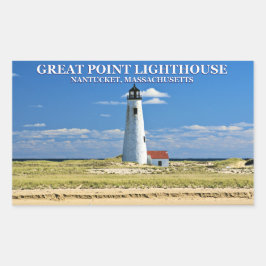 Underbar Point Lighthouse, Nantucket, MORSA Sticke Rektangulärt Klistermärke