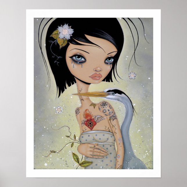 Underbar Poster av blå Heron (Framsidan)