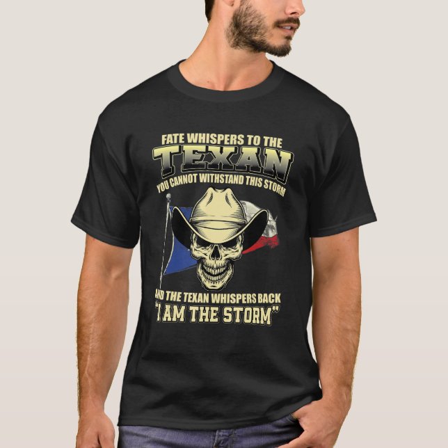 Underbar Proud Texan Qoute Texas Flagga Usa Longho T Shirt (Framsida)