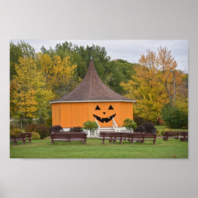 Underbar Pumpkin Gazebo, Newport, Vermont Poster (Framsidan)