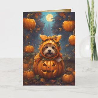 Underbar Pumpkin-Valp, Cute Halloween Hälsning Kort