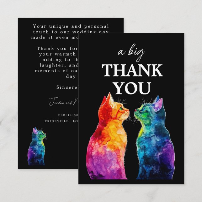 Underbar 🌈  Purrfectly Yours: Purrfekt  Tack Kort (Fram/baksida)