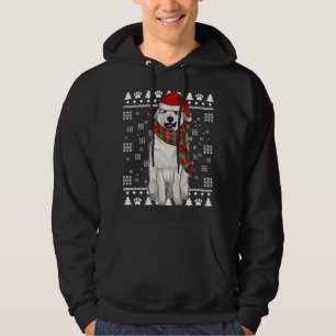 Underbar Pyrenee Hund Santa Hat Julafton God jul Hoodie