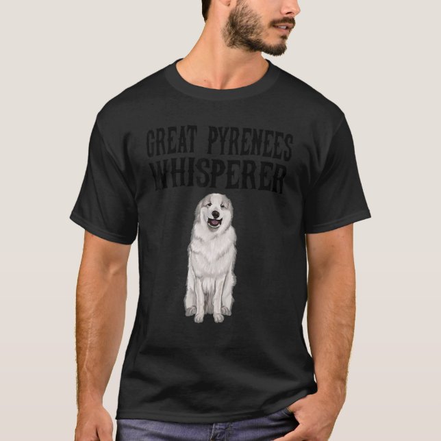 Underbar Pyrenee Wisperer Hund T Shirt (Framsida)