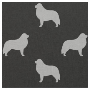 Underbar Pyrenéerna Hund aveln Silhouettes Mönster Tyg