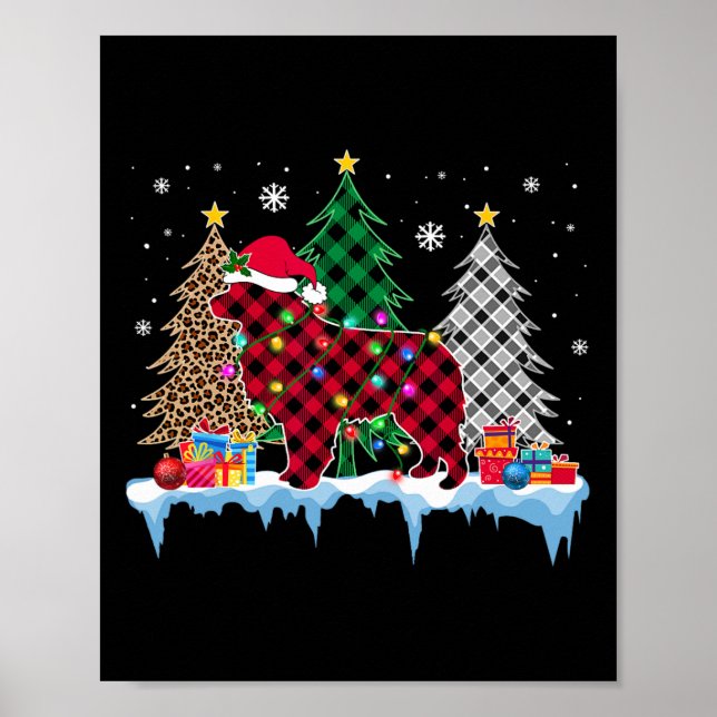 Underbar Pyrenéerna Hund jul Ljus Roligt Julafton  Poster (Framsidan)