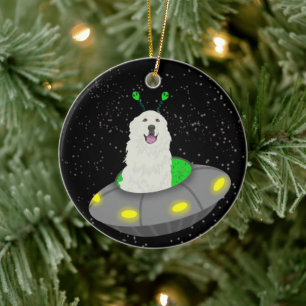 Underbar Pyrenées Alien UFO Julgransprydnad Keramik