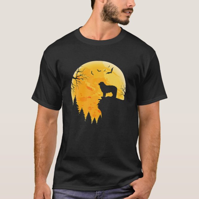 Underbar Pyrenees Älskare Halloween Måne T Shirt (Framsida)
