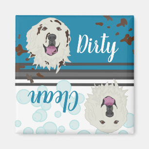 Underbar Pyrenees Dirty/Clean Dishwasher Magnet