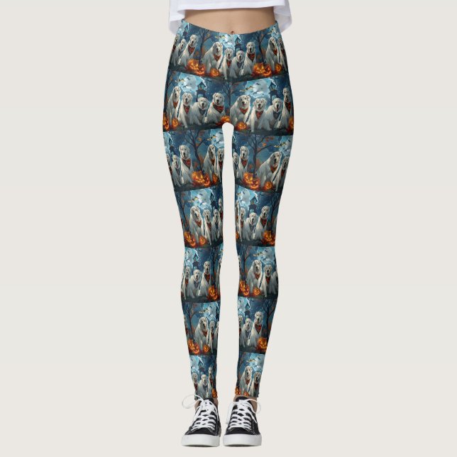Underbar Pyrenees Halloween-taloky Leggings (Framsida)