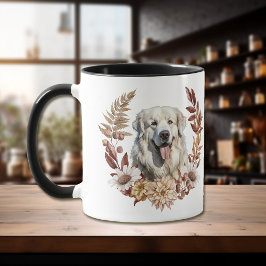 Underbar Pyrenées Hund Höstkrans Mugg