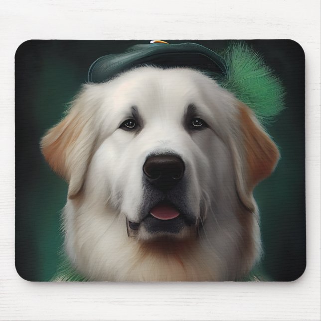 Underbar Pyrenées-Hund i St. Patrick-Dress Musmatta (Framsidan)