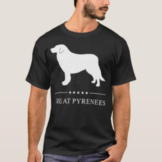 Underbar Pyrenees Hund White Silhouette Pullover T Shirt
