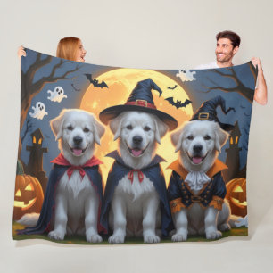 Underbar Pyrenees Hundar Pumpkin Halloween Funny Fleecefilt