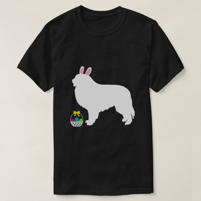 Underbar Pyrenees Påskhare Hund Silhouette T Shirt (Design framsida)