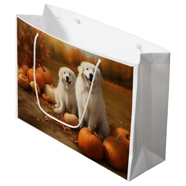 Underbar Pyrenees Puppy Autumn Delight Pumpkin (Framsidan Vinklad)