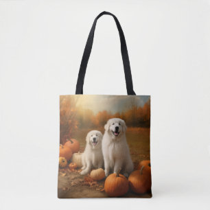 Underbar Pyrenees Puppy Autumn Delight Pumpkin Tygkasse