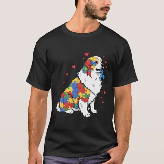 Underbar Pyrenees Puzzle Autism Awareness Autistic T Shirt (Framsida)