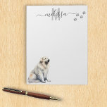 Underbar Pyrenees Watercolor Monogram-Personlig Anteckningsblock<br><div class="desc">Den här designen kan vara personlig i det område som tillhandahålls genom att ändra fotot och/eller text. Du kan också anpassa den genom att klicka på Anpassa den här mallen och sedan välja klicka för att anpassa ytterligare alternativ och ta bort eller ändra färg i bakgrunden, lägga till text, ändra...</div>